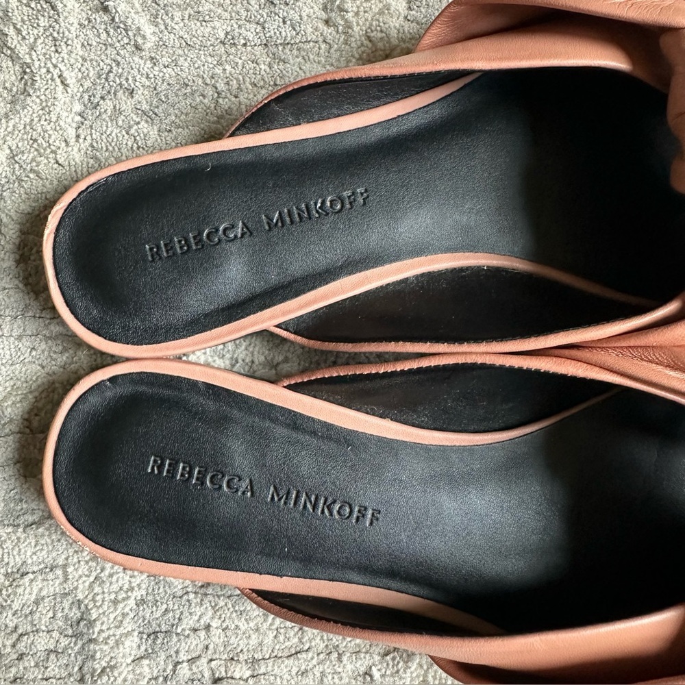 Rebecca Minkoff Coretta Blush Mauve Pink Leather Mules Size 7.5 - Picture 6 of 7